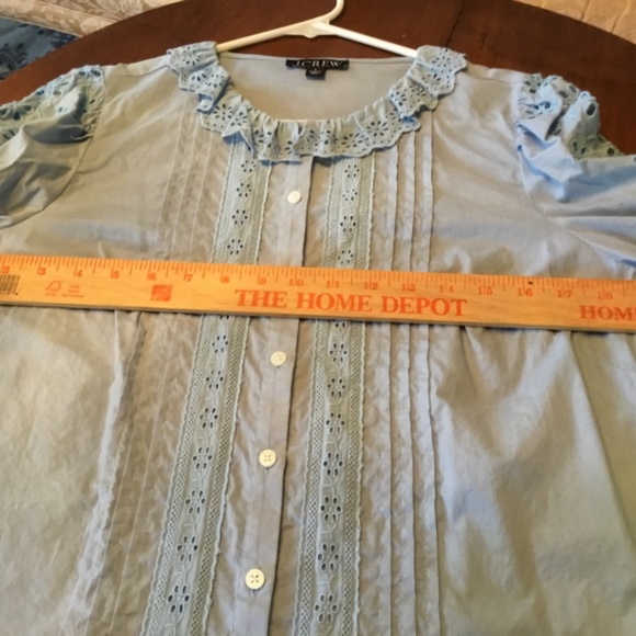 J Crew Women’s Blue Eyelite Long Sleeve Blouse Sz Small $118 - Picture 10 of 10